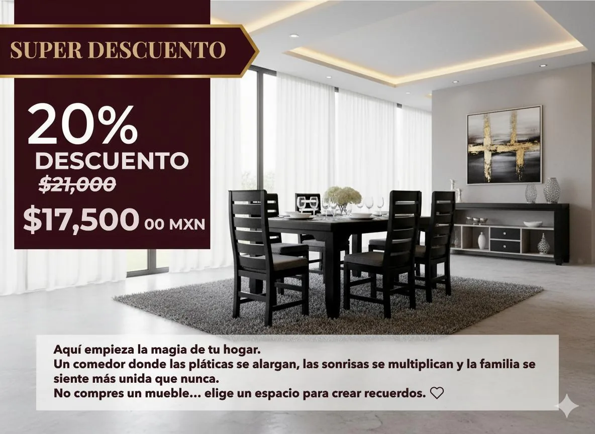 Comedor negro en ambiente moderno