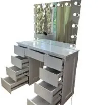 Tocador con espejo iluminado y almacenamiento